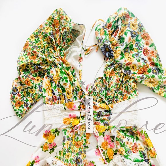 FOR LOVE & LEMONS Rosalyn Mini Dress in Green NWT - Picture 5 of 11